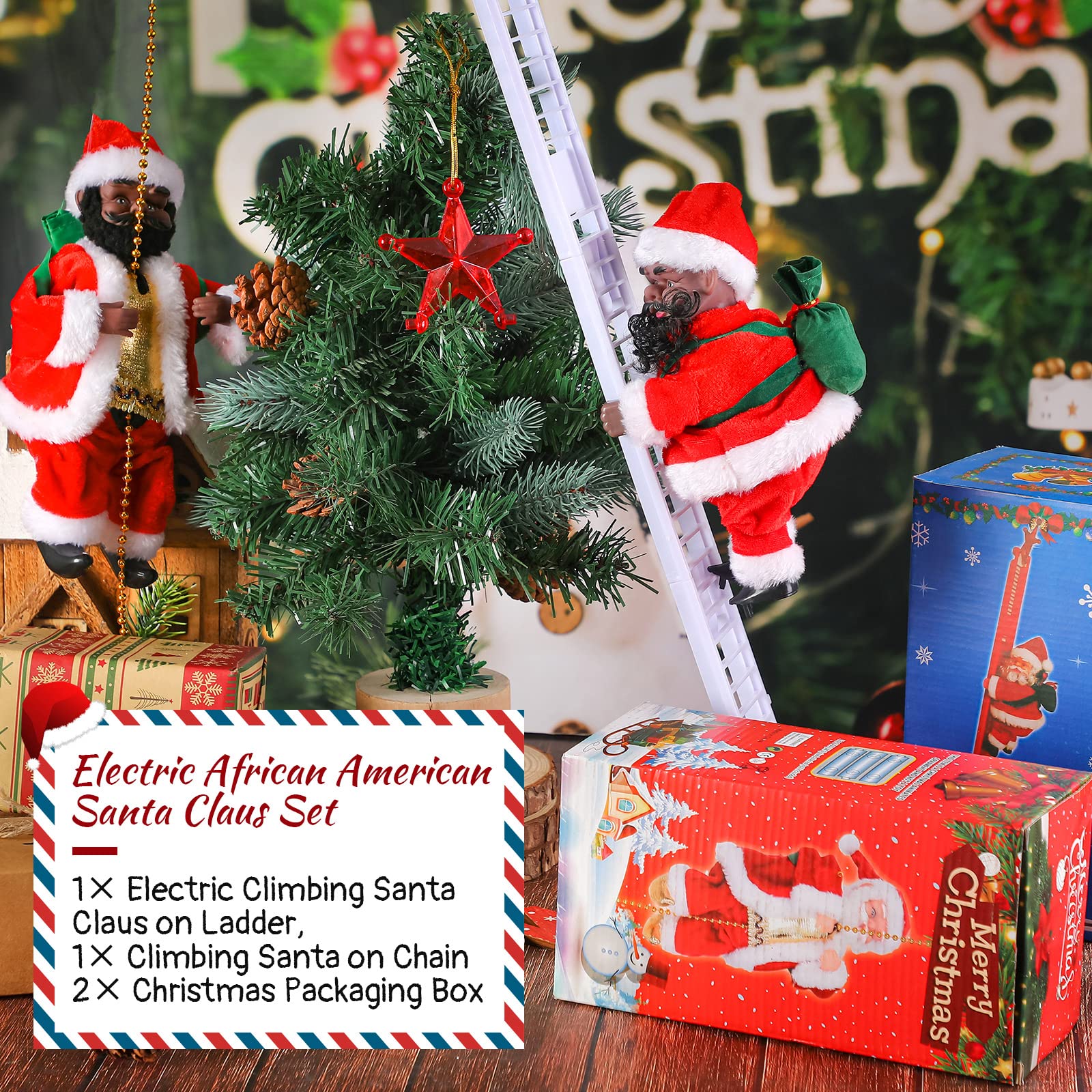 Amazon.co.jp: 電動クライミングはしご サンタクロース ブラックサンタ